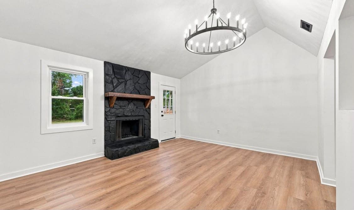Completed living-room and fireplace finish project supplied by David Harkins